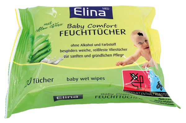 Wet Cloths 20pcs ELina Baby Aloe Vera 20x21cm