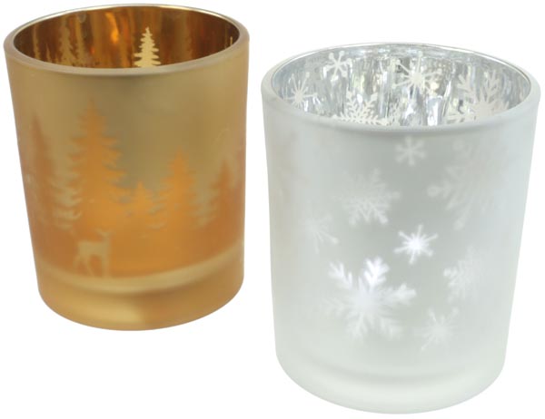 Kerzenglas 7x8cm, matt innen glänzend