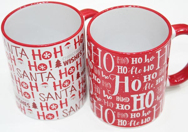 Coffee mug 'HoHoHo' 300ml, 12x9x8cm red/white