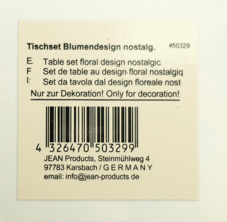 Tischset Blumendesign, 44x28,5cm für eine wunderschöne Deko