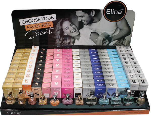 Perfume Elina 15ml Display-1, 134pcs 12 ass.