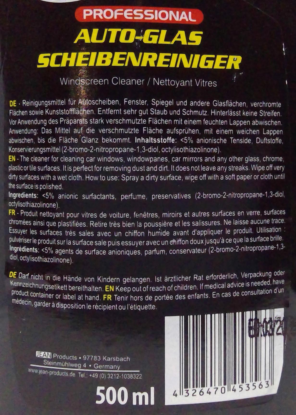 Auto Reiniger CLEAN Car Scheibenreiniger 500ml