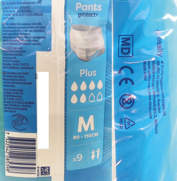 Tena Pants Plus Medium, pack of 9