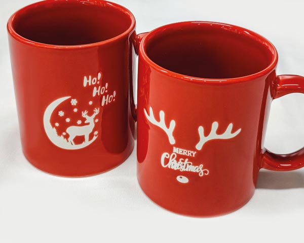 Kaffeebecher mit Elch XMAS rot 9,5x8cm