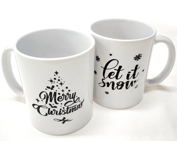 Kaffeebecher Merry und Let it snow 9,5x8cm