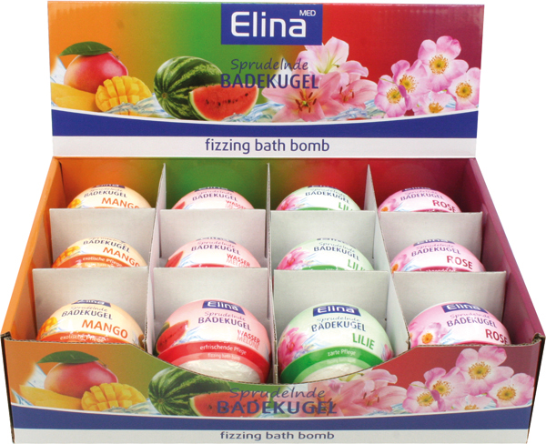 Bombe de bain Elina 180g, 4 assortis en