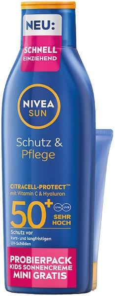 Nivea Sonnenmilch 200ml LSF50 + Kids 50ml Gratis