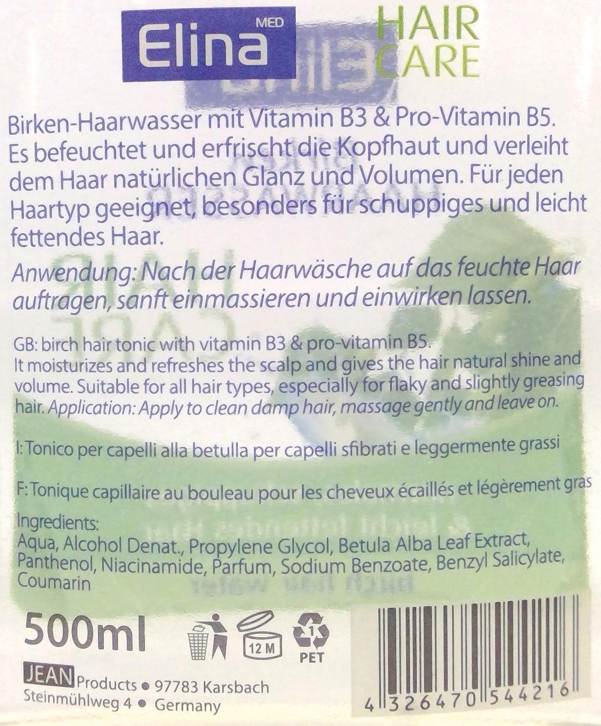 Haarwasser Elina 500ml Birken-Haarwasser