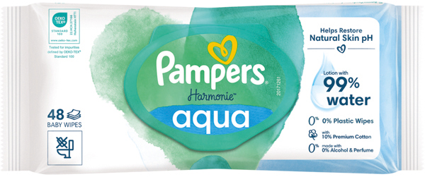 Pampers lingettes humides Aqua 48's