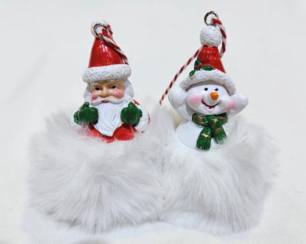 Sweet Niko or snowman 8 x 6 x 5 cm on a cuddly ball, handcra