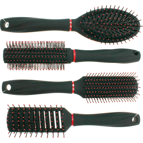 Hair Brush Artist softhandle 23cm 4 pcs ass. blac