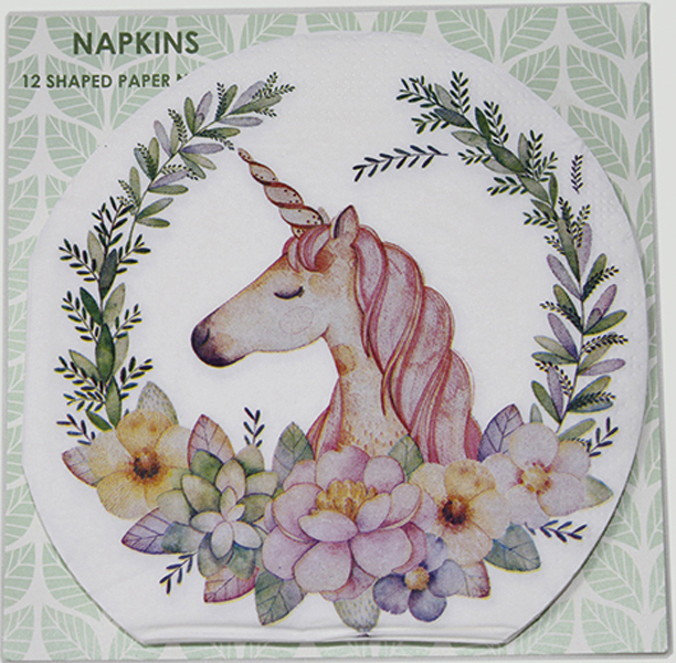 Tolle Design Form-Servietten Premium Einhorn Motiv, 33x33cm,