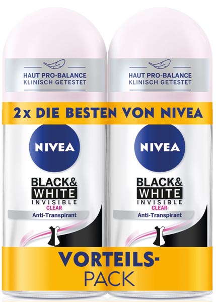 Nivea Deoroller 2x50ml Invisible For Black&White