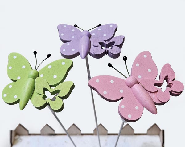 Butterfly on a stick (26x6cm) – made of wood, lovingly