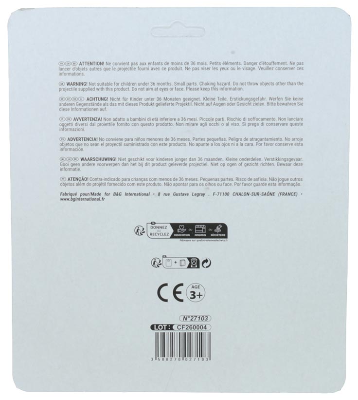 Softpfeilpistole 16cm mit 3 Pfeilen, auf XL Blisterkarte,