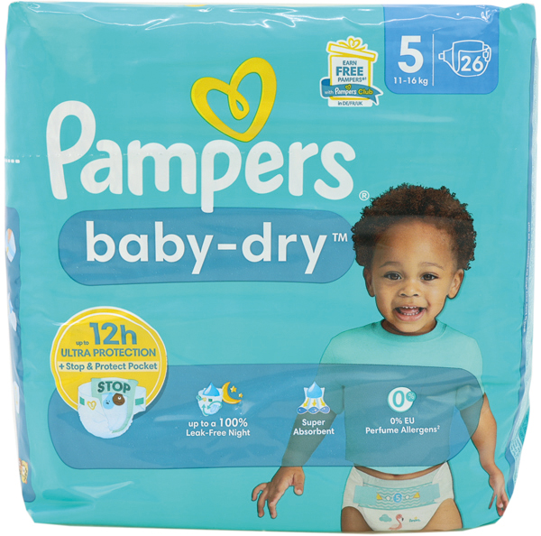 Pampers Baby Dry Size 5 Junior (11-18kg) 26 pcs