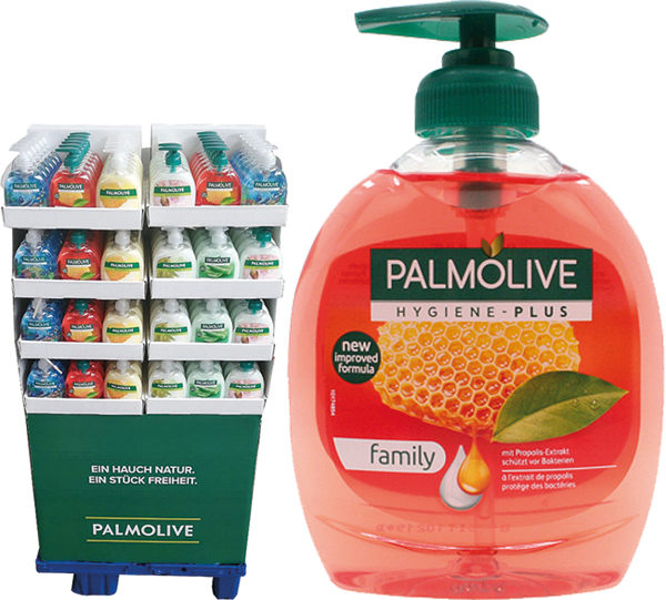 Savon liquide Palmolive 300ml 144 mix présentoir