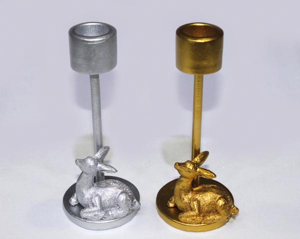 Kerzenständer mit Kunstharz Reh 14x6,5cm