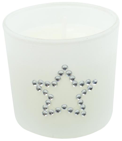 Kerzenglas mit Glitzersteinen 5,5x5,1cm