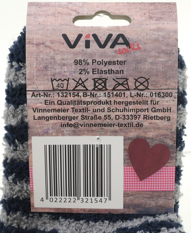 Socken Kuschelsocken Ringel ABS 5 Farben sortiert