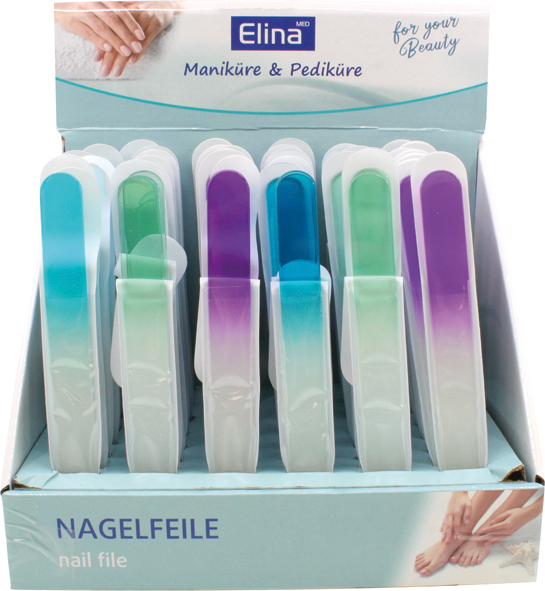 Nail File Glass Elina 3 Colours 19.5x2x2cm