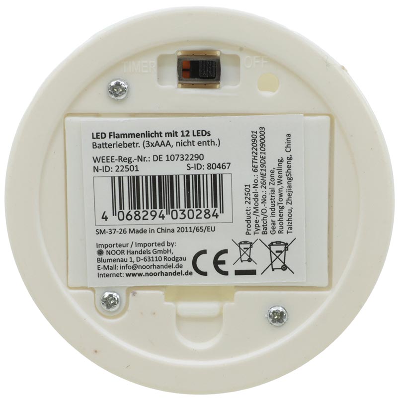 Flammenlicht LED, Kunststoff, weiß simuliert das