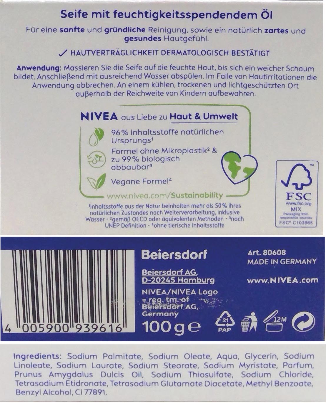 Nivea Seife 100gr Creme Soft