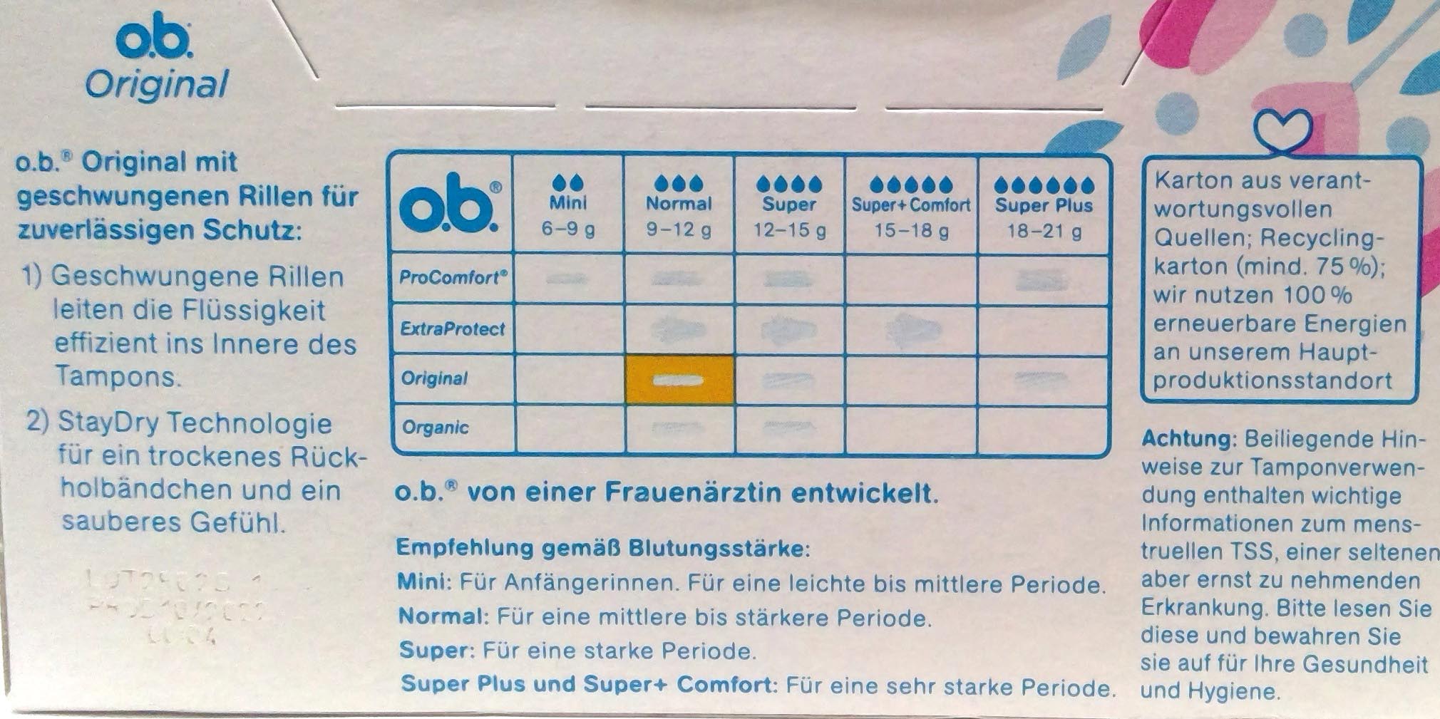 O.B. Tampons Normal 32pcs