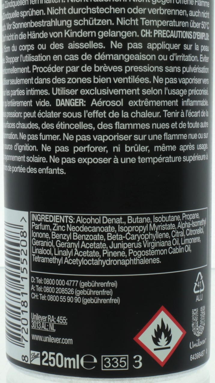 Axe déodorant spray 250ml Black