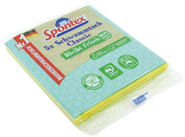 Spontex Schwammtuch Classic 5er Antibakteriell