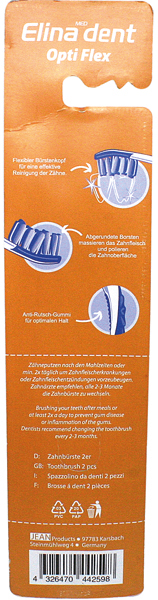 Brosse à dents Elina 2pcs Flexident 18cm