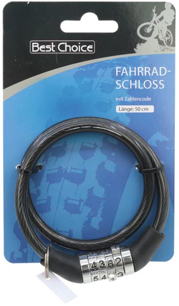 Fahrradschloss mit Zahlencode 50cm Länge