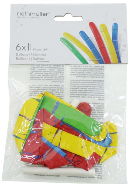 Luftballons Raketen 6er Riehtmüller, aus Latex