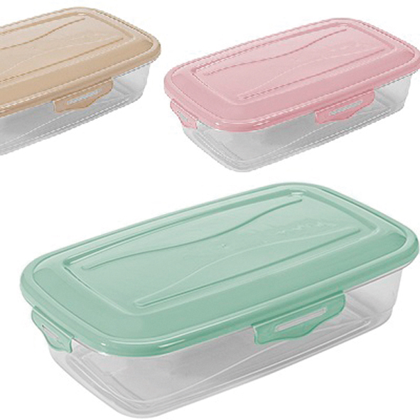 Food storage container Paris 4 clips, square, 1L