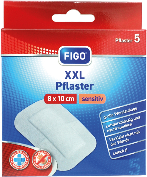 Wound dressing XXL plaster 8x10cm sensitive 5pcs