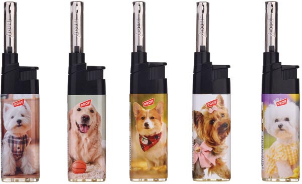 Feuerzeug Kerzenanzünder Hunde - Dogs, im 50er Display