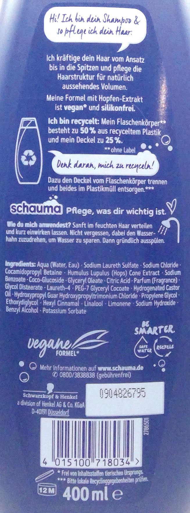 Schauma Shampoo 400ml For Men