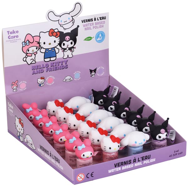 Hello Kitty Nagellack 3ml wasserbasierter, mit 3D-Kopf, im