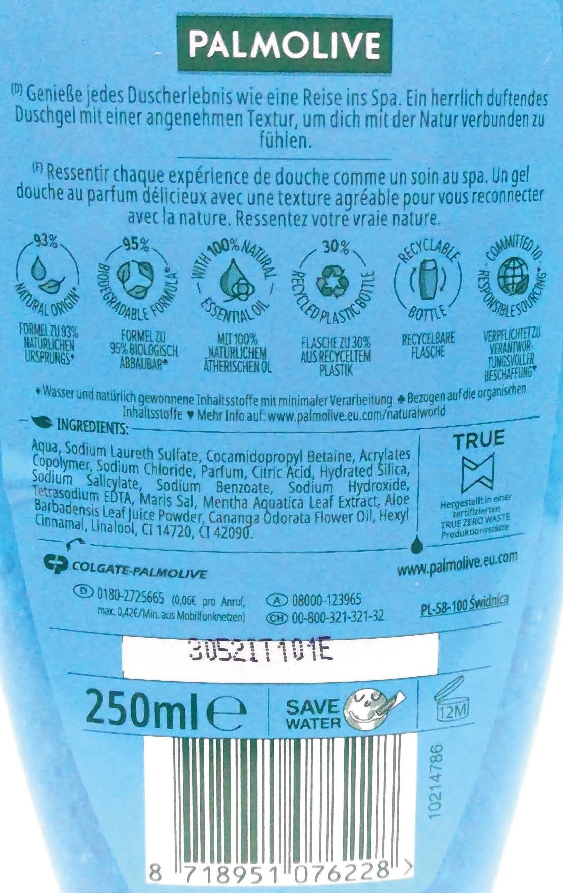 Palmolive Shower 250ml Aroma Sensations Mineral