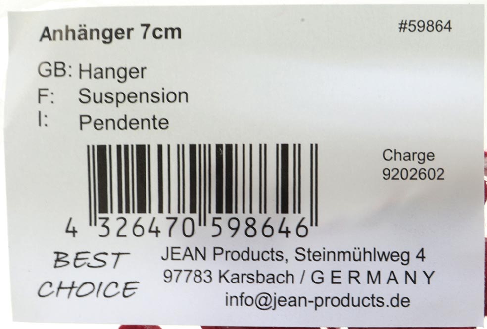 Aufhänger Schneeflocken 6er Set, je 7x7cm