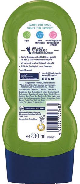 Bübchen Kids shampoo&shower 230ml Pokemon Bisasam
