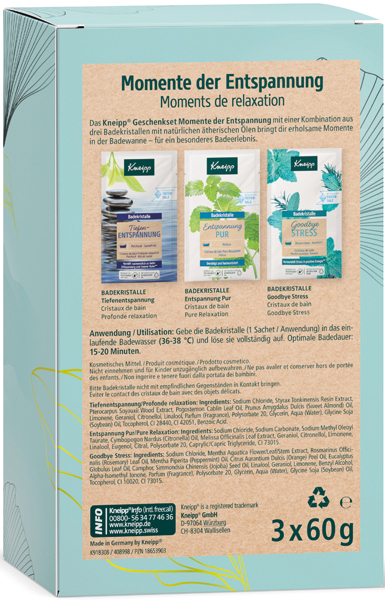 Pack Cadeau Kneipp Moments de détente 3x60g