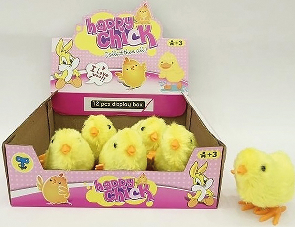 Chick plush to wind up in a display