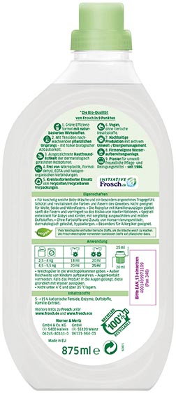 Frosch Baby Wäsche Weichspüler 875ml