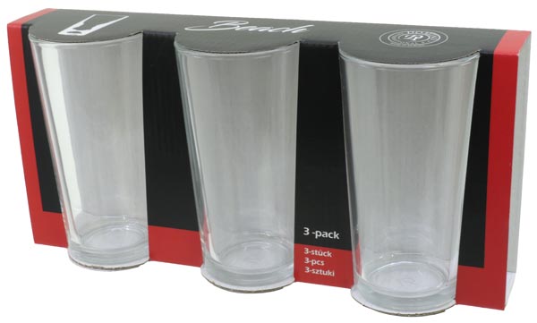 Ensemble de 3 verres à boire en verre transparent