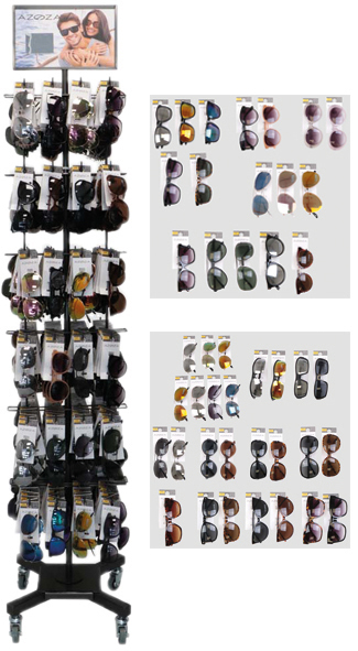 Assortiment de lunettes de soleil 288 présentoir