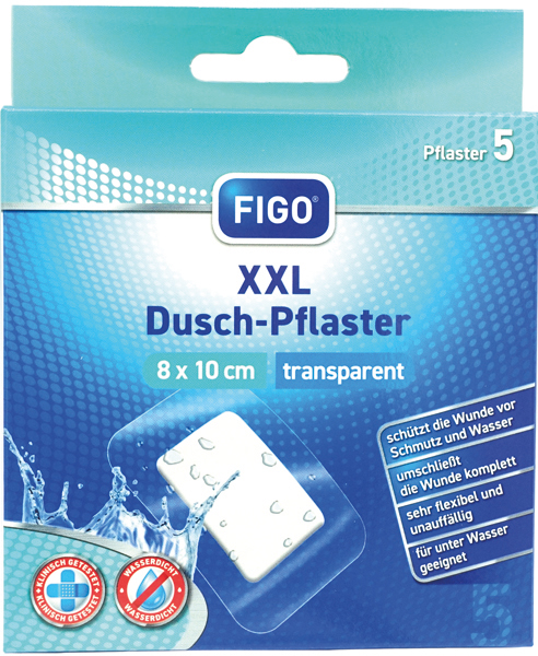 Wound dressing XXL shower plaster 8x10cm 5pcs