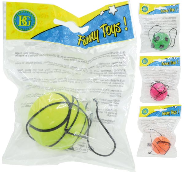 Ball 4,5cm Return, Ball mit Gummiseil 4 Fb.sort