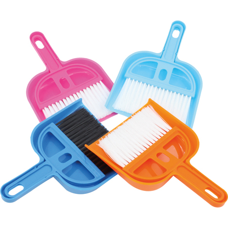 Dust Pan & Broom Set 20,5x14cm Colours Asstd.