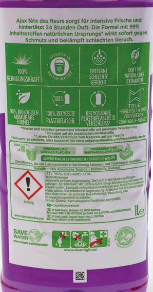Ajax All-Purpose Cleaner, 1 Liter, Lavender &